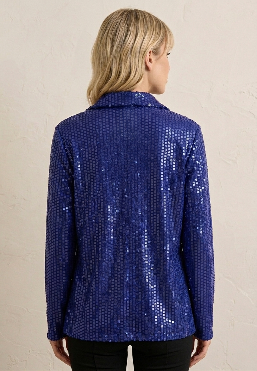 2496 Royal Blue Shimmer Zip Jacket