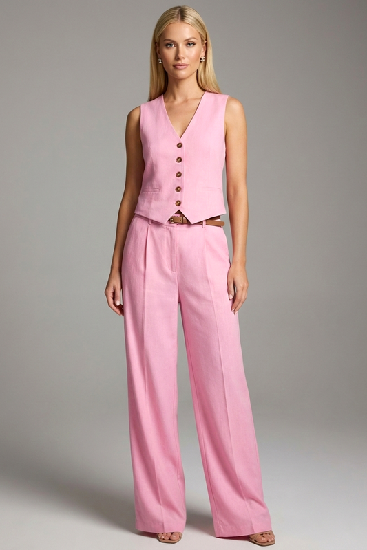 5160 Pink Blush Vest and Pants two-piece set