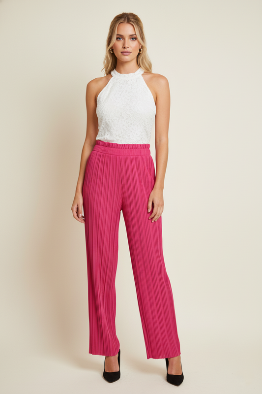 901 Fuchsia Pleated Pants