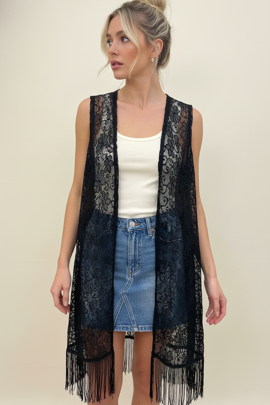 001 Midnight Floral Lace Cardigan