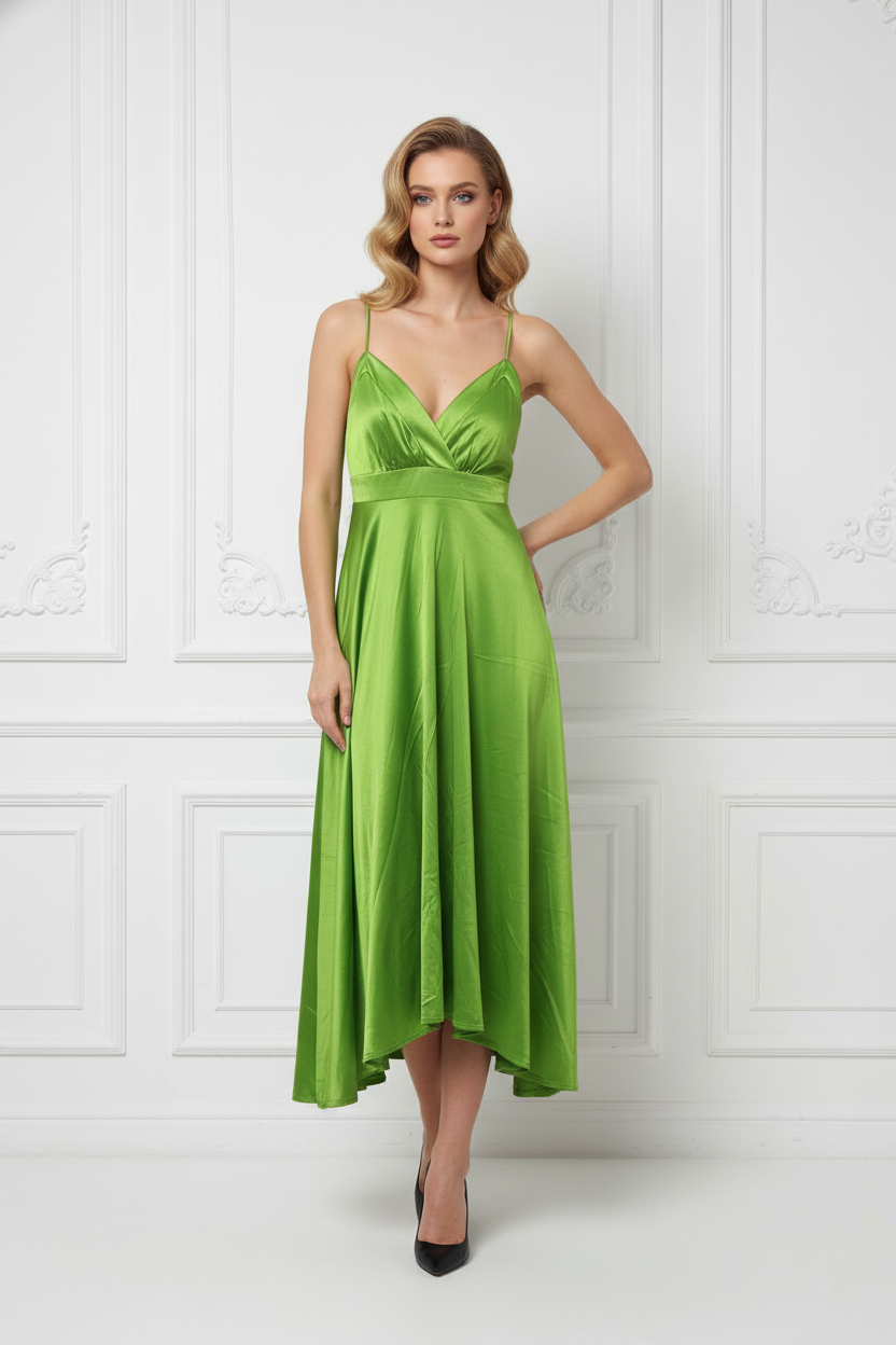 6437 Luxe Lime Midi Dress