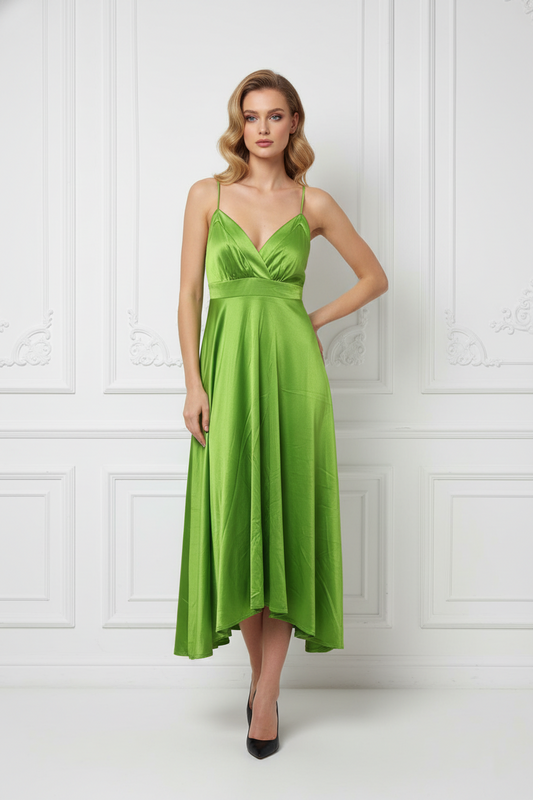 6437 Luxe Lime Midi Dress