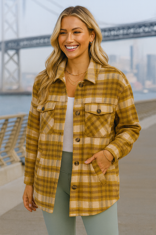 80012 Golden Horizon Plaid Shacket