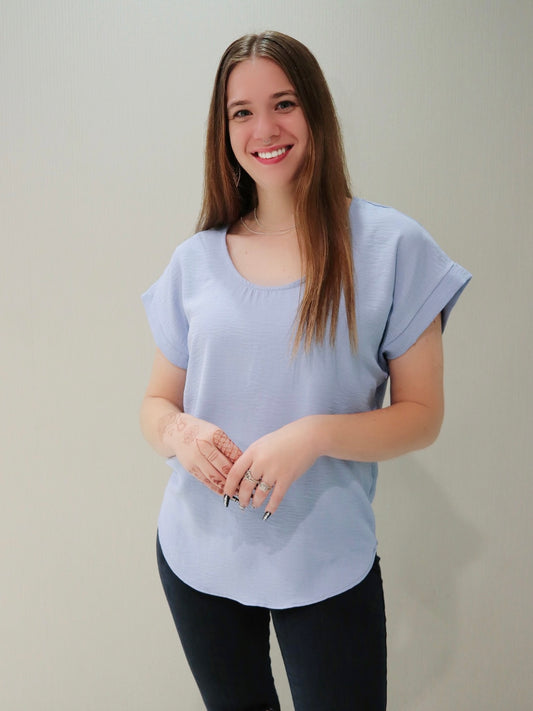 Style 10295 Light Blue S/Sl Signature Fabric Top