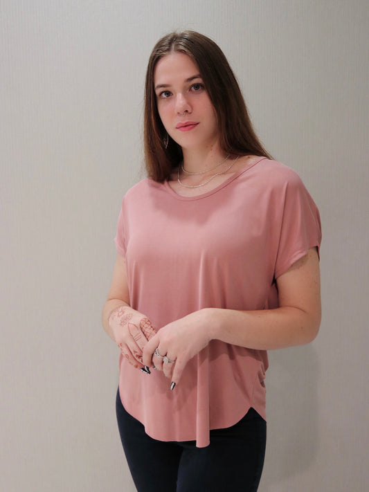 Style 555 Dusty Rose Zipper Back Tops