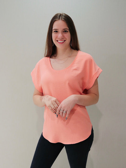 Style 10295 Peach S/Sl Signature Fabric Top