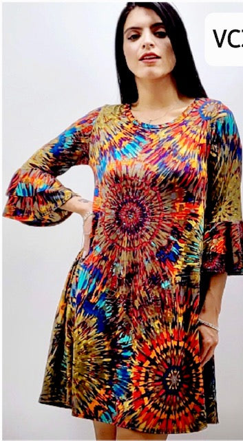 Style 602 Multi Tye Dye Dress