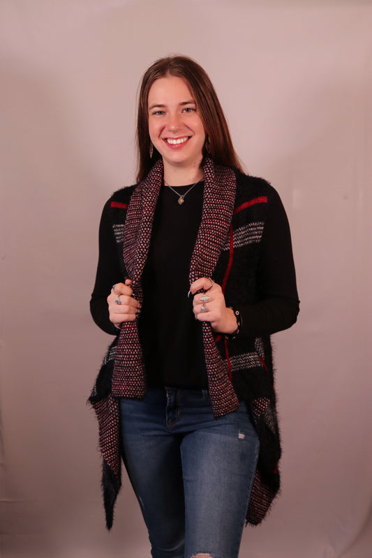 Style 0453 Black Red Eyelash Vest