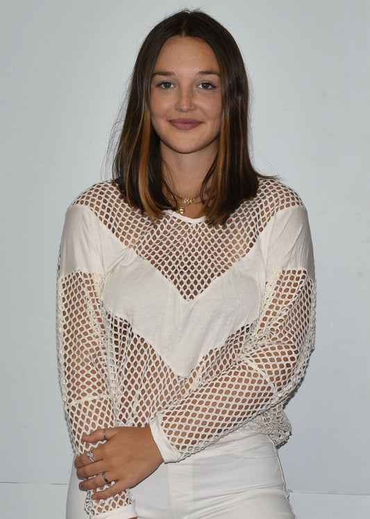 White Mesh Top JT3307