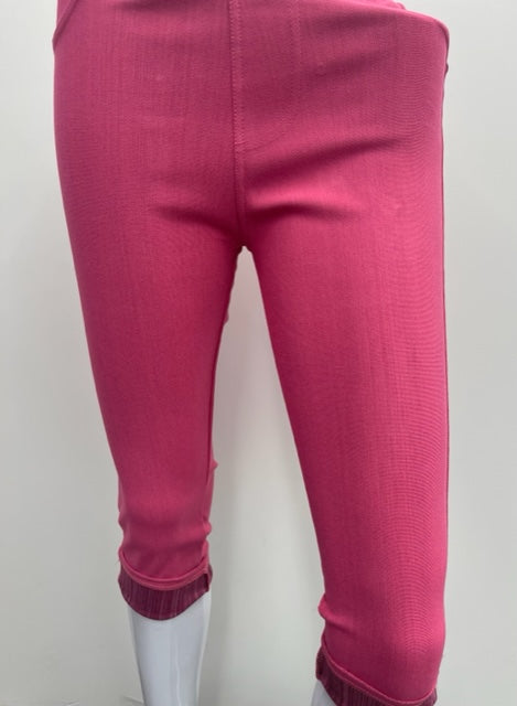 J-04C Fuchsia Tummy Tucker Capri Jeggings