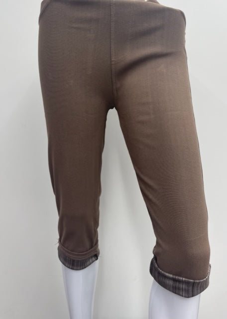 J-04C Mocha Tummy Tucker Capri Jeggings