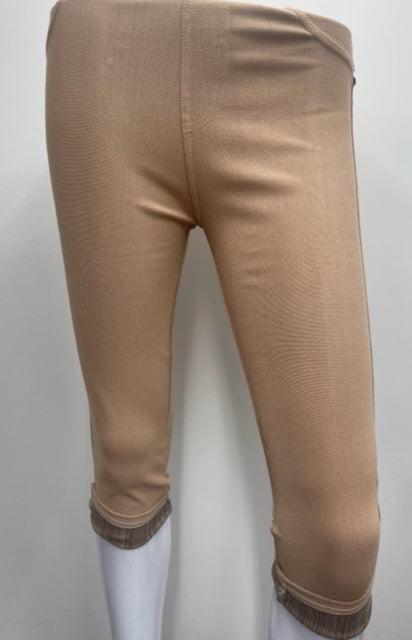 J-04C Khaki Tummy Tucker Capri Jeggings