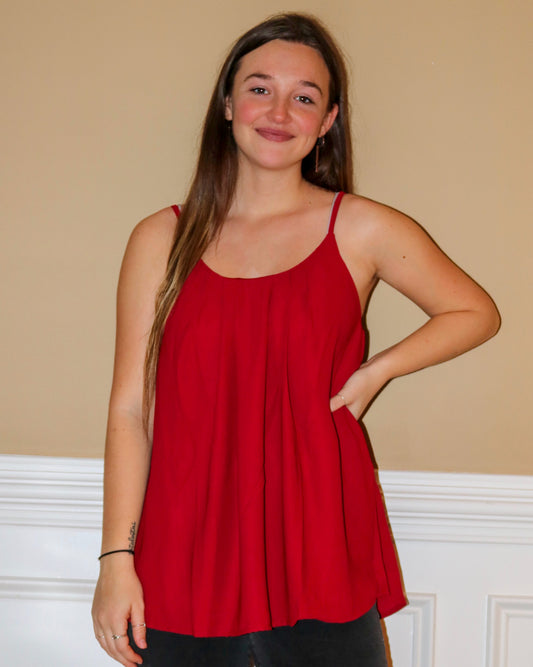 Spaghetti Strap Top Red 2603