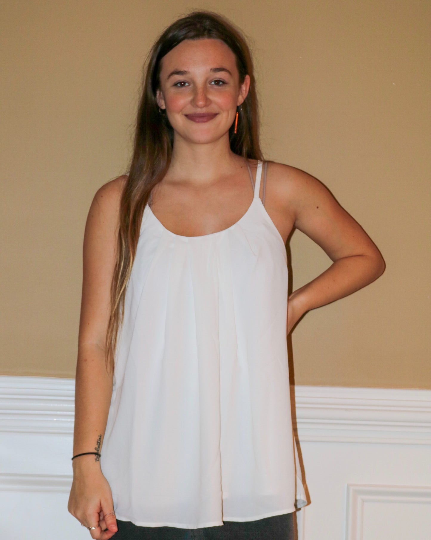 Spaghetti Strap Top White 2603