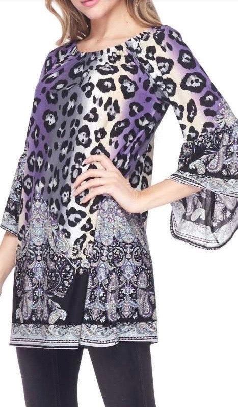 Purple Leopard and Paisley Dress LTX5008