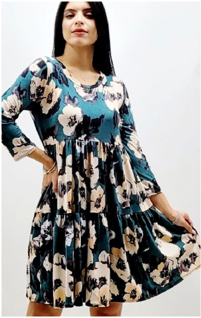 9595 3 Tier Print Tunic Dress