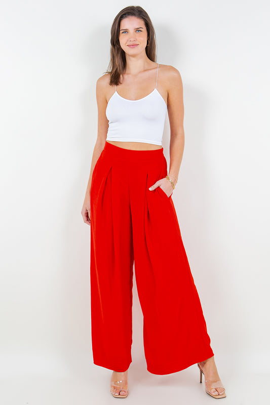 Style 6122 Tomato Red Airflow Pleat Front Pant