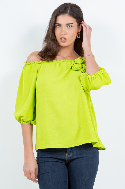 Style 5656 -6 Lime Airflow Flower Top