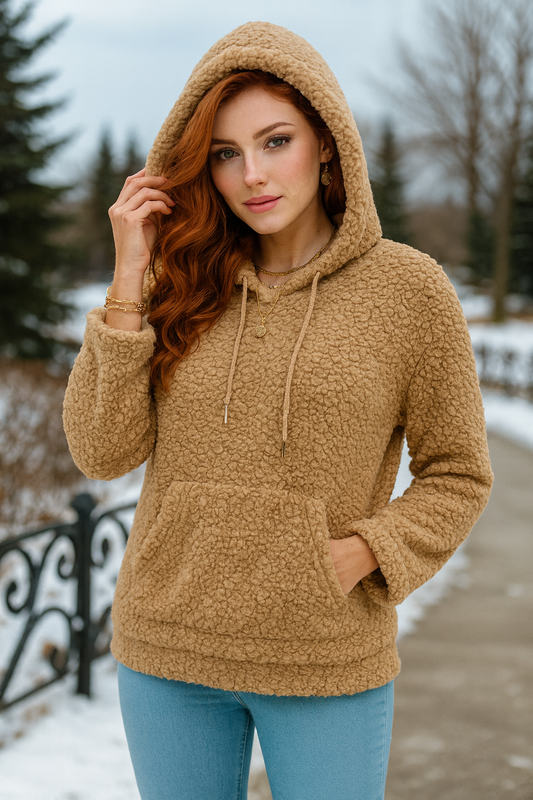 1988 Mocha Tan Sherpa Hoodie