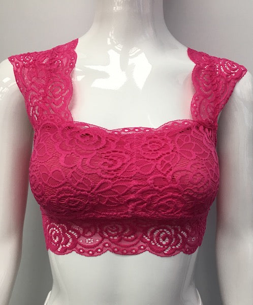 B666 Fuchsia Lace Bra