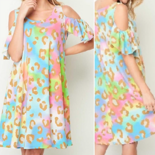 104 Multi Colored Tie Dye Dress REG