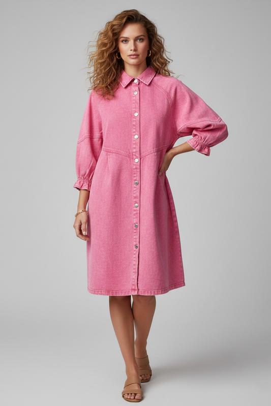 162 Washed Rose Denim Dress