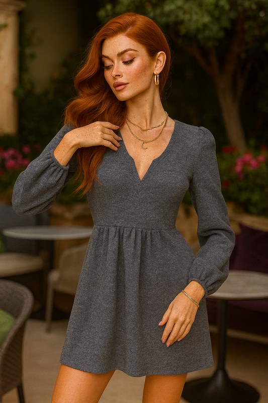 4027S Gray Charm Mini Dress