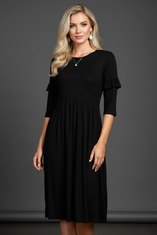 4027 Black Midi Dress