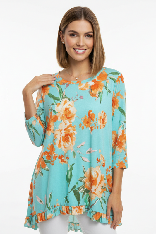 50827 Aquamarine Blossom Blouse