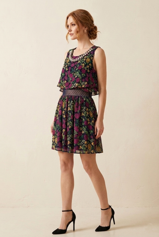 720 Midnight Garden Dress with Crystal Detail