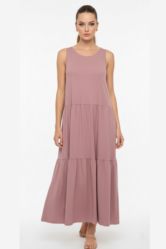 43050 Vintage Rose Tiered Maxi Dress