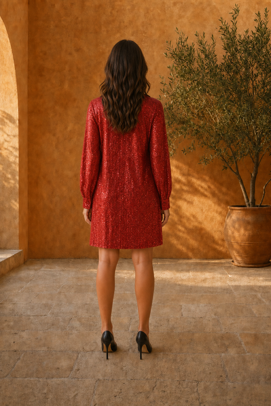 030 Scarlet Enchantress Sequin Dress