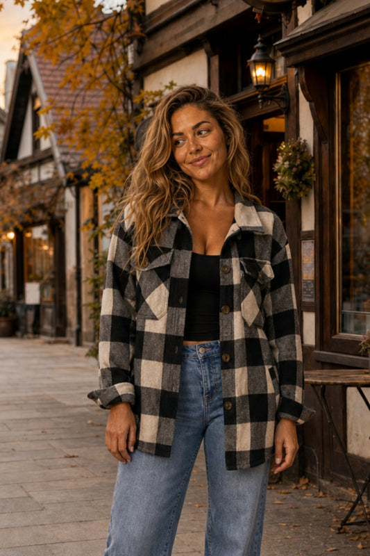 2222 Black & White & Heather Gray Plaid