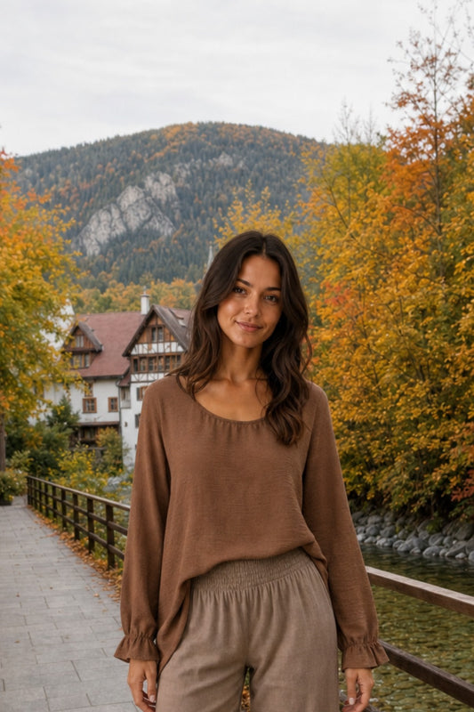 5605 Mocha Bronze Breeze Blouse
