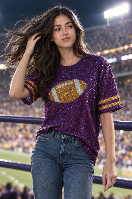 3604 Victory Sparkle Sequin Tee