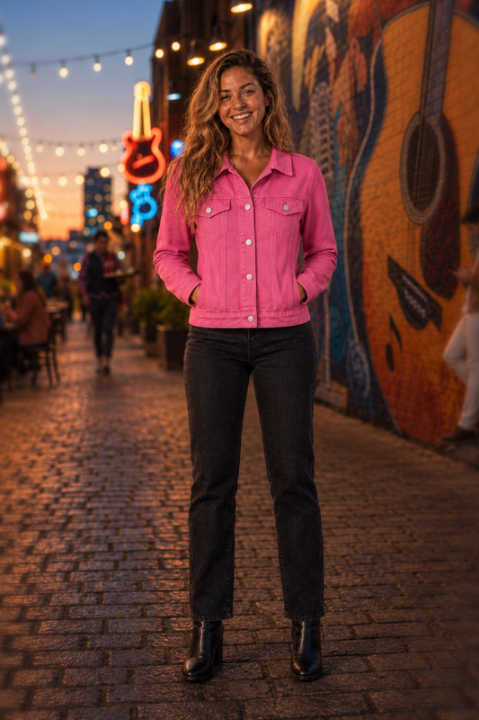 5551 Pink Denim Jacket