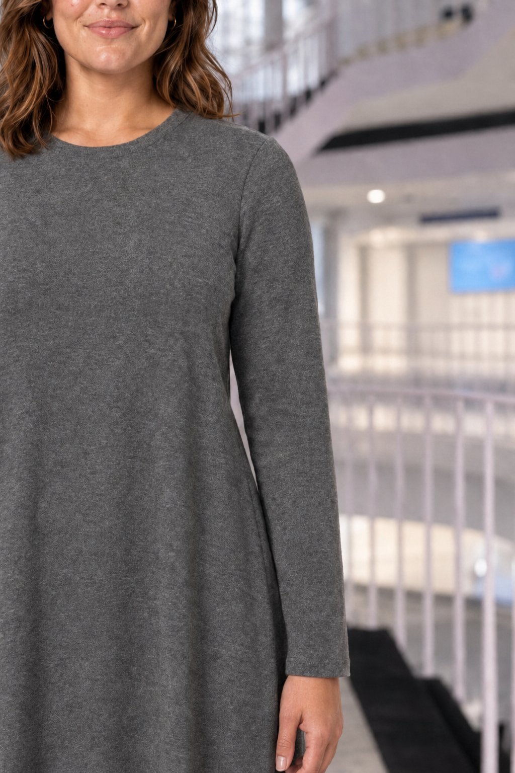 RD-9497AB Gray Swing Pocket Dress Plus — Sleeves detail