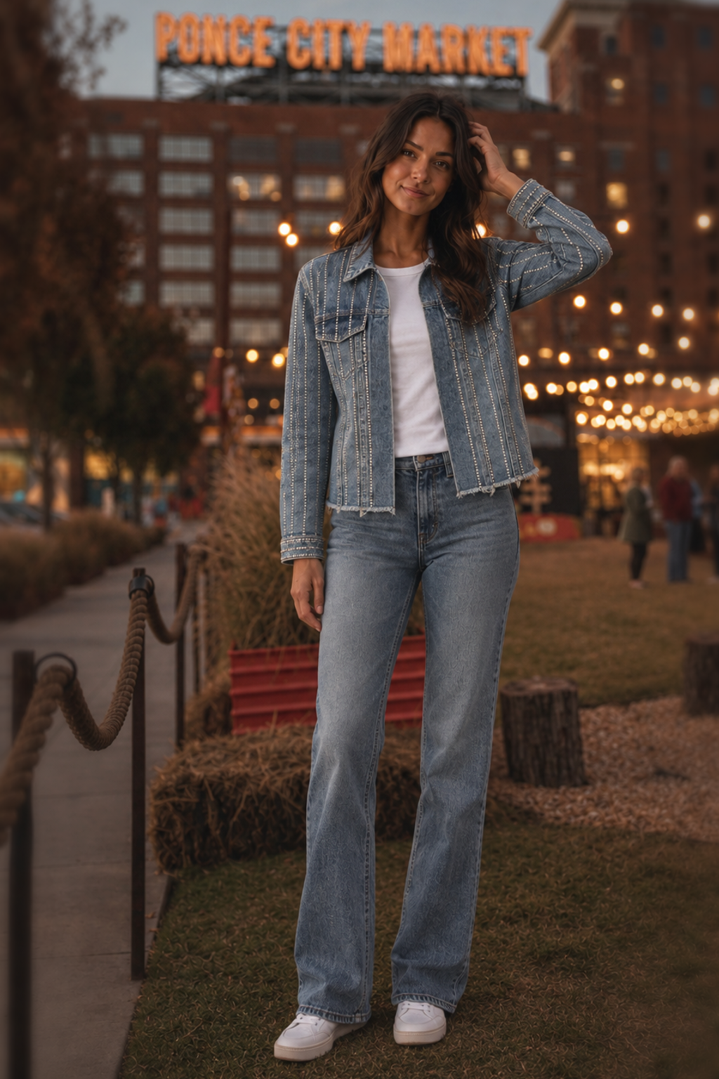 4768 Vintage Blue Wash Embellished Denim Jacket
