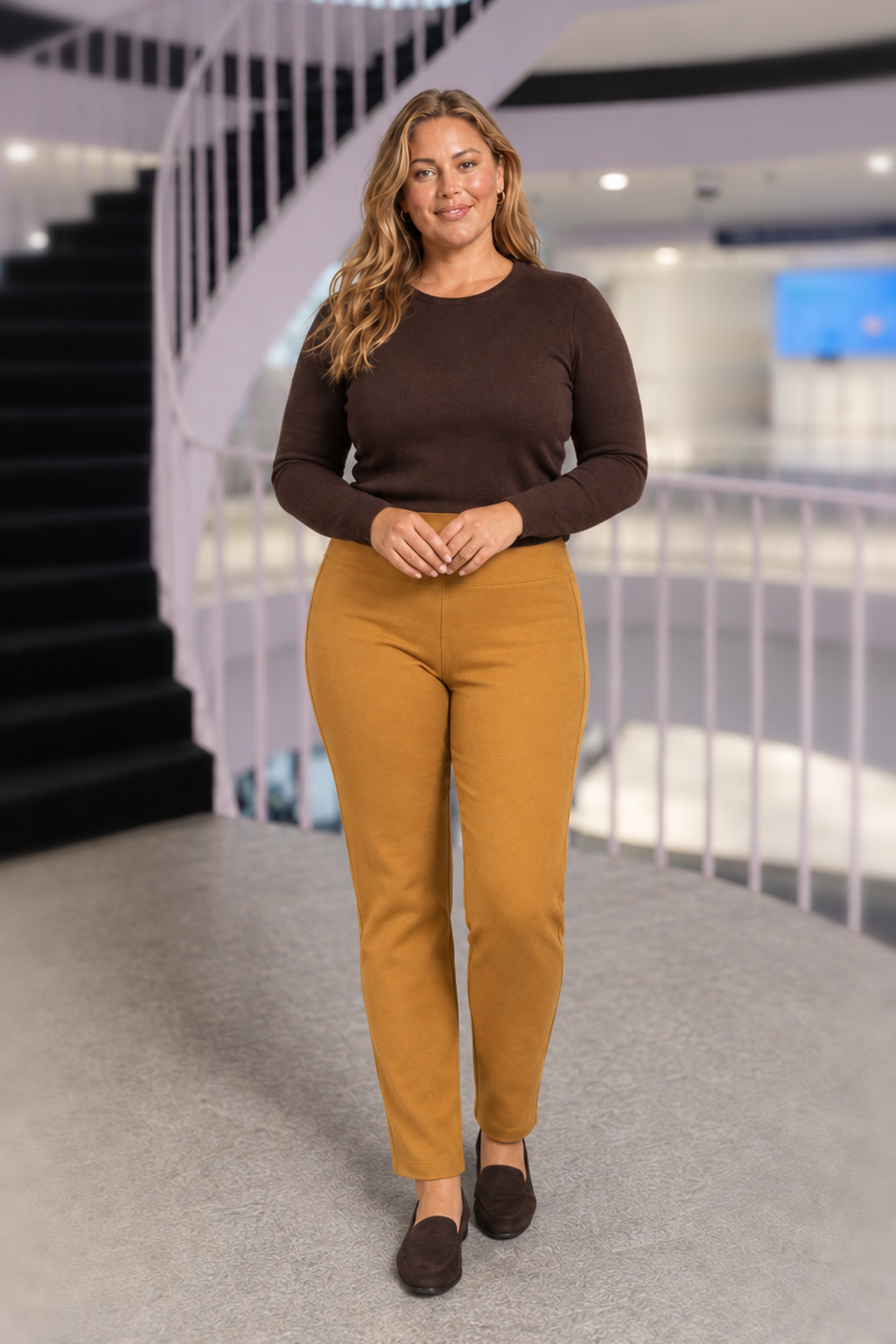 SCUP16A Mustard Scuba Pants Plus — front