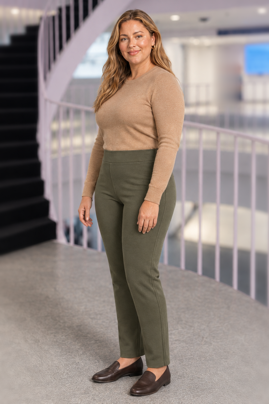 SCUP16A Olive Scuba Pants Plus — front