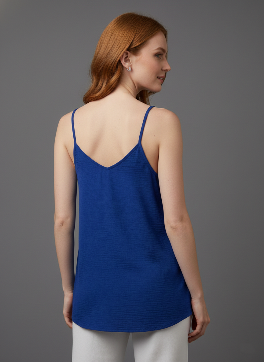 4129 Midnight Sapphire Sleeveless V-Neck Top