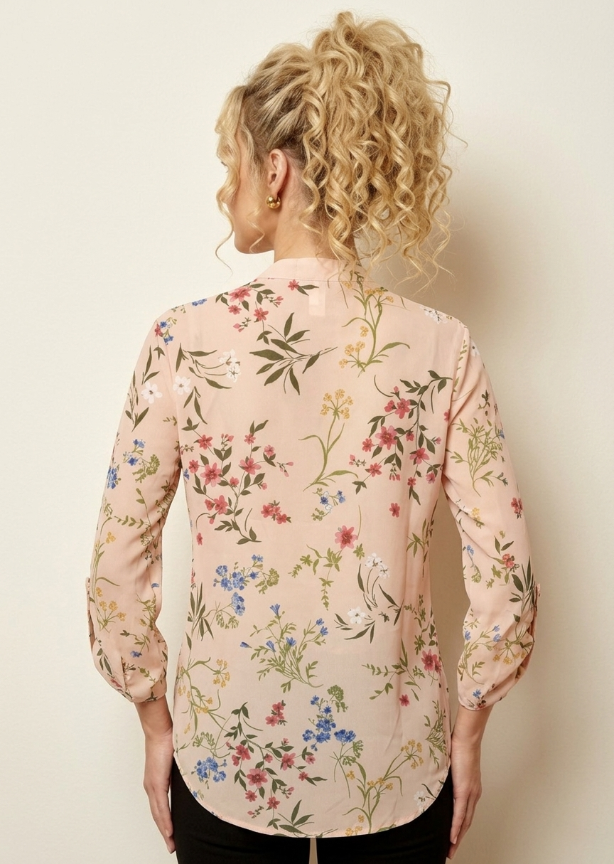 8641 Blush Garden Floral Blouse