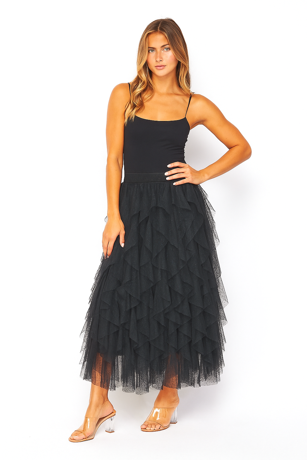 Style 700 Black Ruffle Skirt