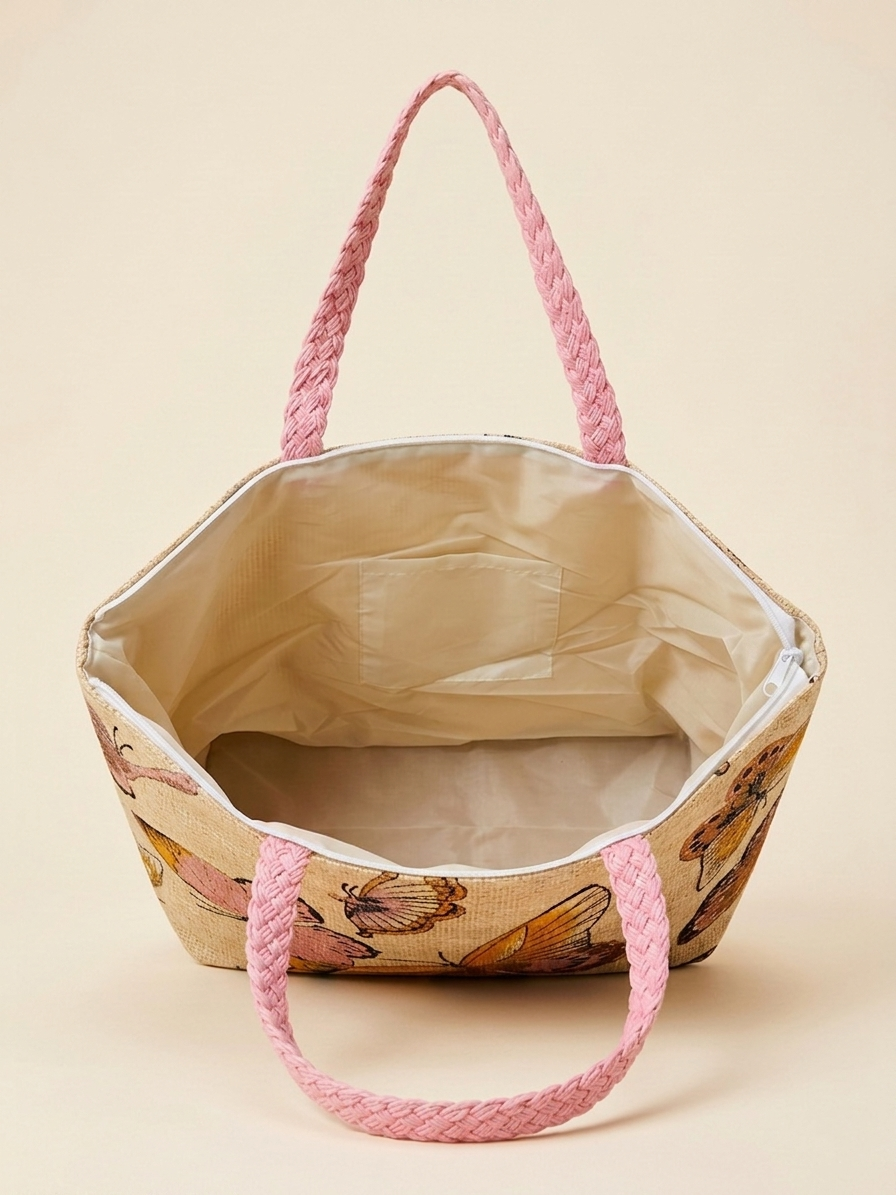 61849 Pink Butterfly Bliss Tote Bag