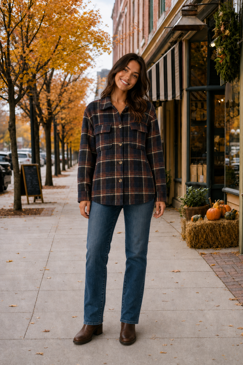 33746 Plaid Flannel Button-Down Shacket
