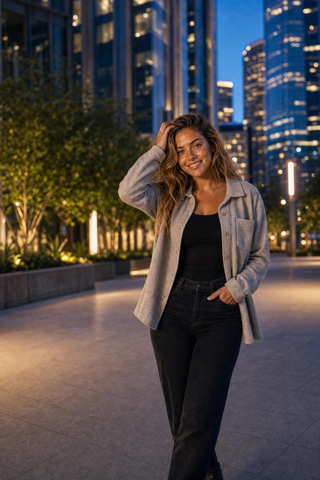 Button-Front Knit Top