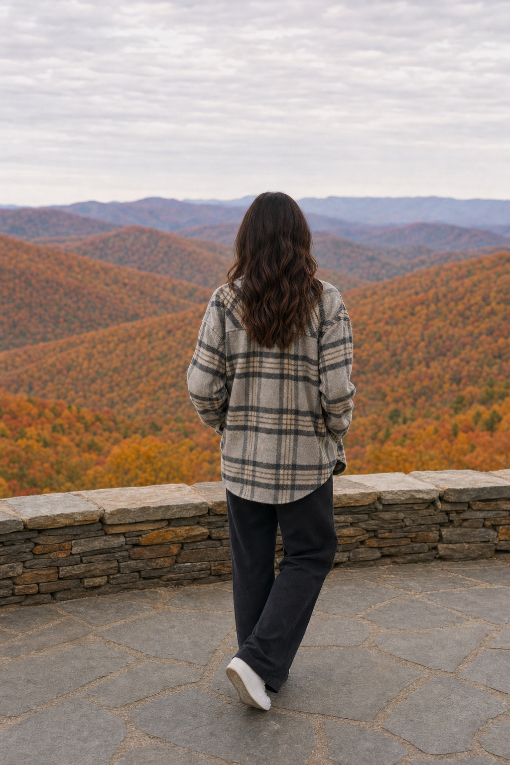 JKJR2824 Plaid Wool-Blend Shacket