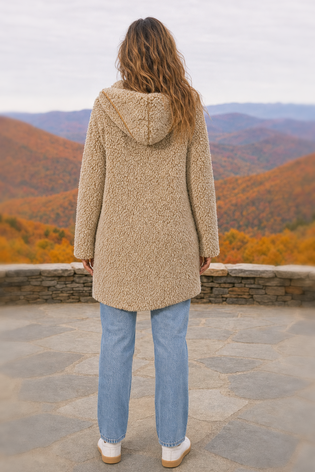 J8016 Hooded Sherpa Teddy Coat