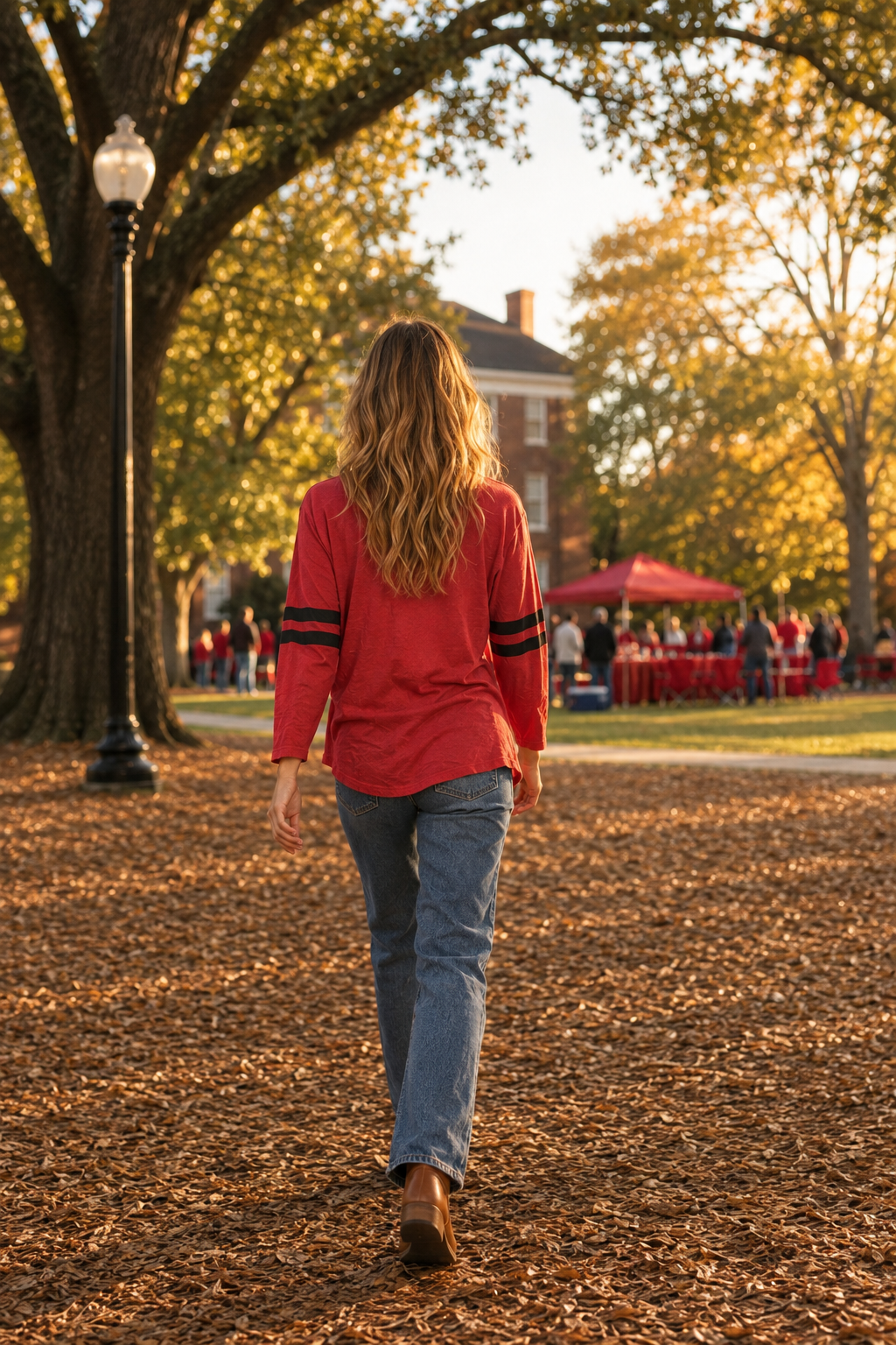 T4080 Georgia Themed Varsity Stripe Top