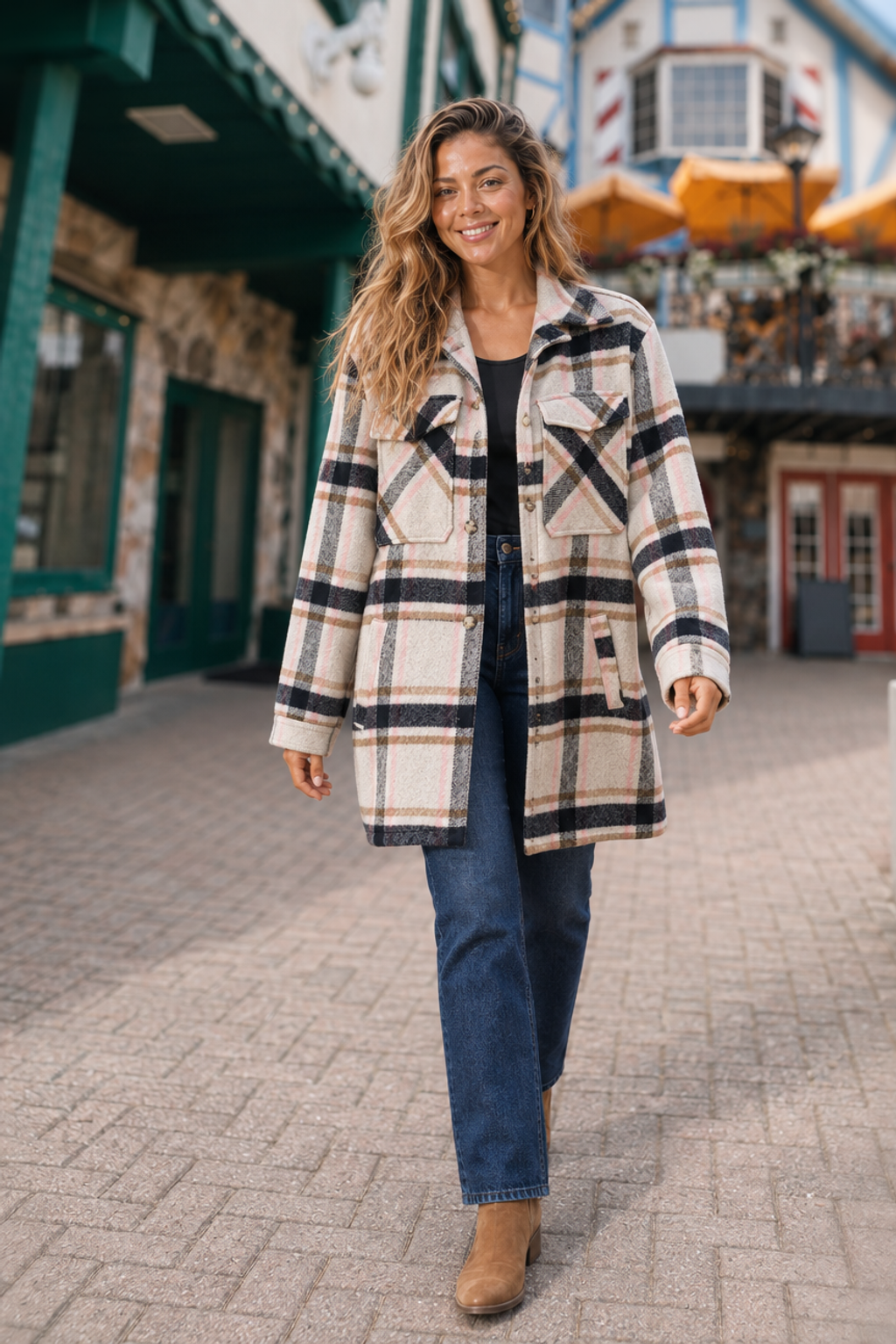 JKJR2 Plaid Flannel Oversized Shacket